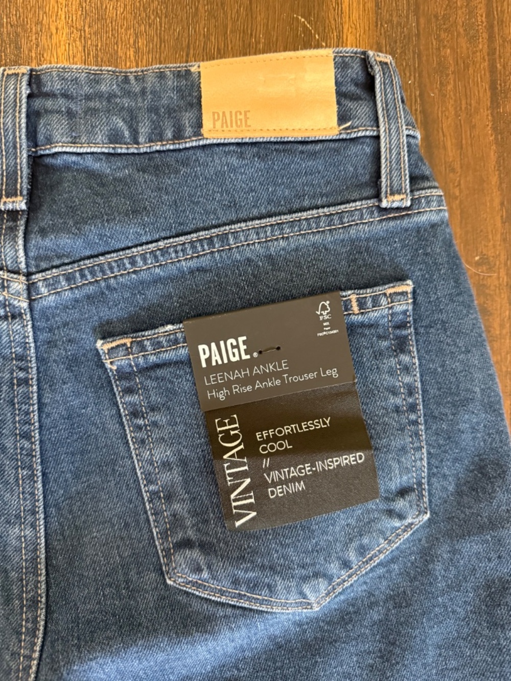 PAIGE Leenah Ankle High Rise Trouser Leg Jeans Raw Hem Gracie Lou NWT 25 - Picture 11 of 16
